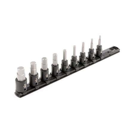 Tekton 3/8 Inch Drive Hex Impact Bit Socket Set with Rail, 9-Piece (5/32 - 9/16 in.) SIB91101
